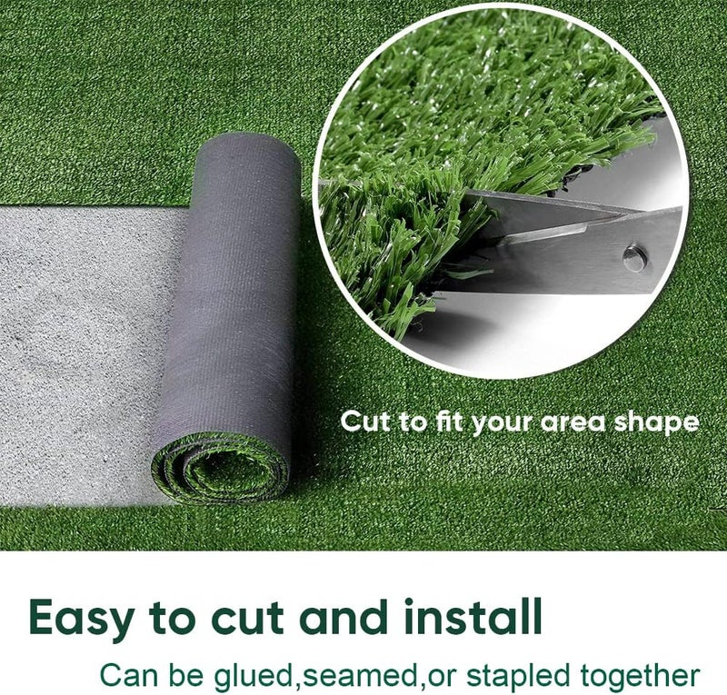 Backontro Store Realistic Artificial Grass Turf 2x8ft, Fake Grass Rug for Outdoor/Indoor Lawn, Pet-Friendly Synthetic Turf Grass with Drainage Backing, 0.4inch Pile Height, Backyard Patio Garden Balcony Rug - Image 2